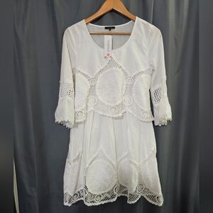 White dress NWT or swimsuit cover up lacey